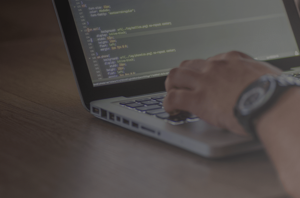Web developer building a custom WordPress website with responsive design and Elementor development on a laptop.